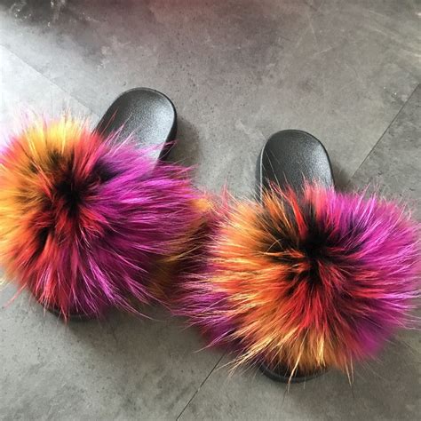 wholesale fur slides